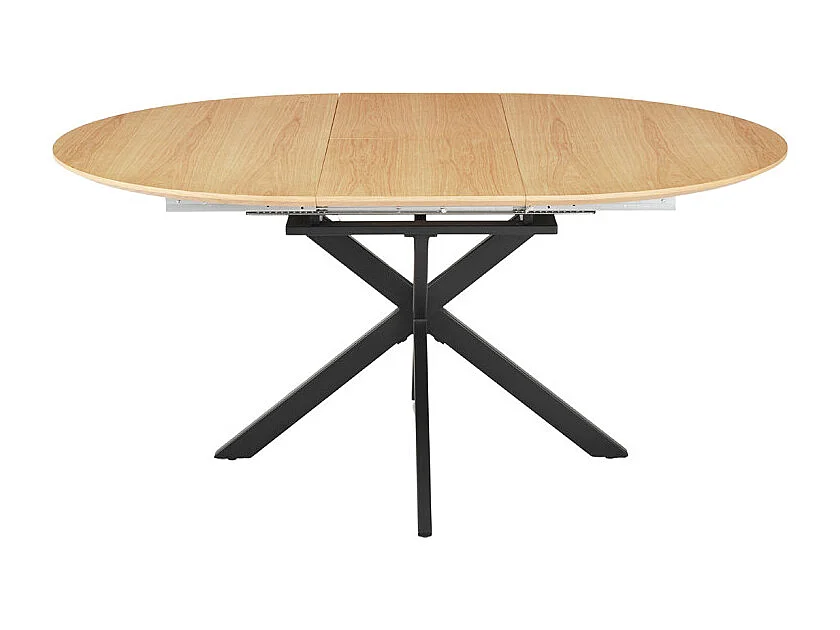 Table repas extensible 120/160 cm placage bois pieds métal – LORETTA