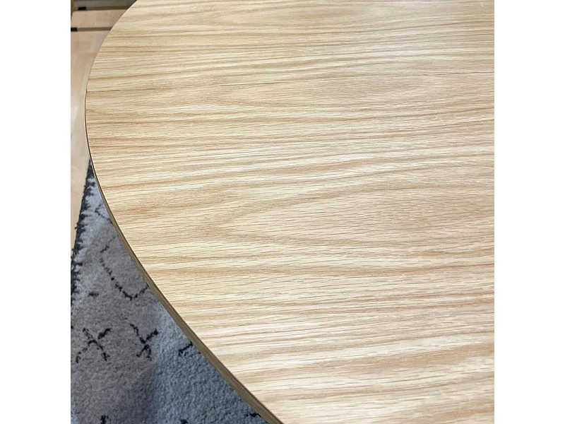 Table repas extensible 120/160 cm placage bois pieds métal – LORETTA