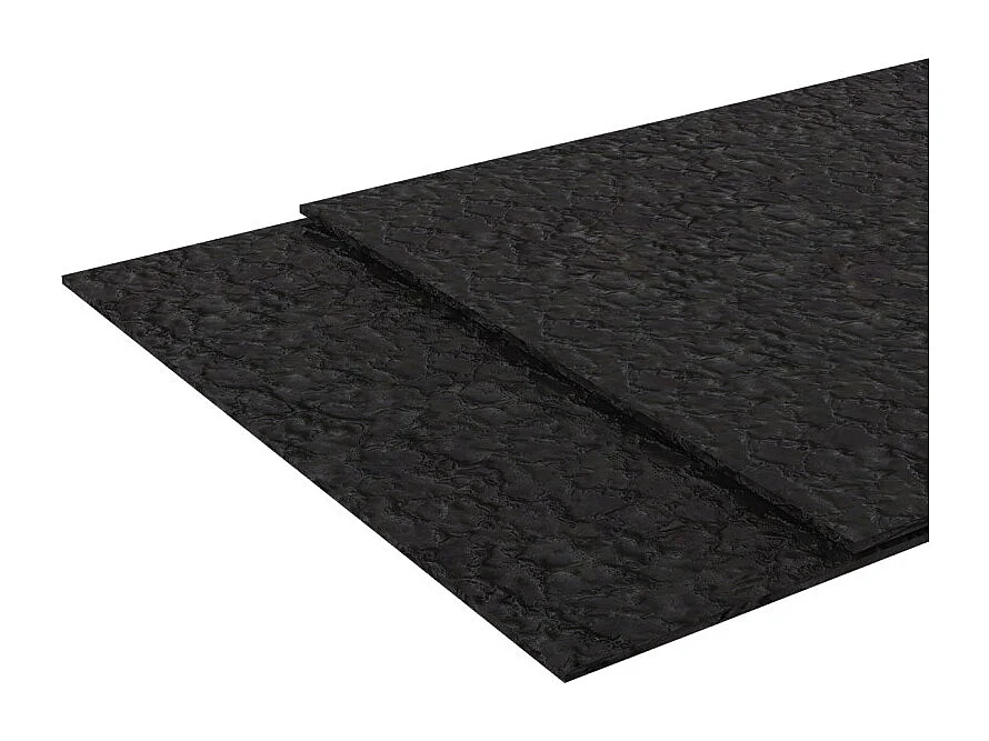 Table extensible 180 à 260 cm verre bullé gris anthracite pieds filaires - ATLANTA 01