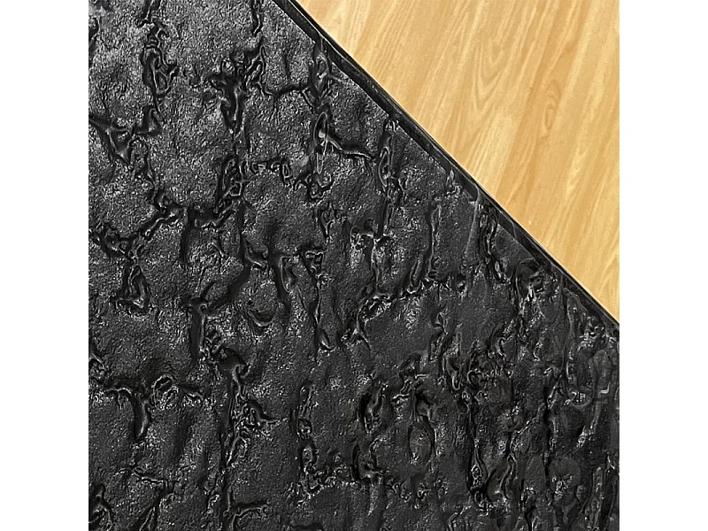 Table extensible 180 à 260 cm verre bullé gris anthracite pieds en V - ATLANTA 10