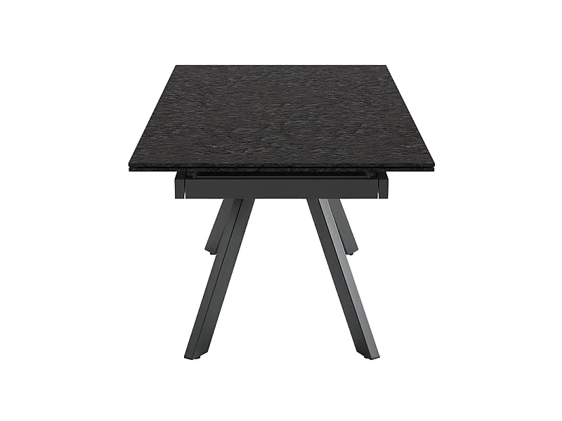 Table extensible 160 à 240 cm verre bullé gris anthracite pieds inclinés - ATLANTA 08