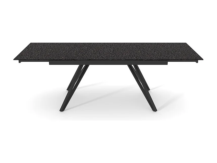 Table extensible 160 à 240 cm verre bullé gris anthracite pieds V - ATLANTA 10