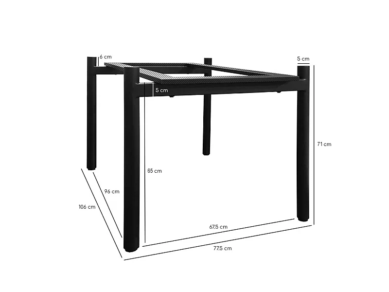 Table extensible 180 à 260 cm verre bullé gris anthracite pieds droits - ATLANTA 09