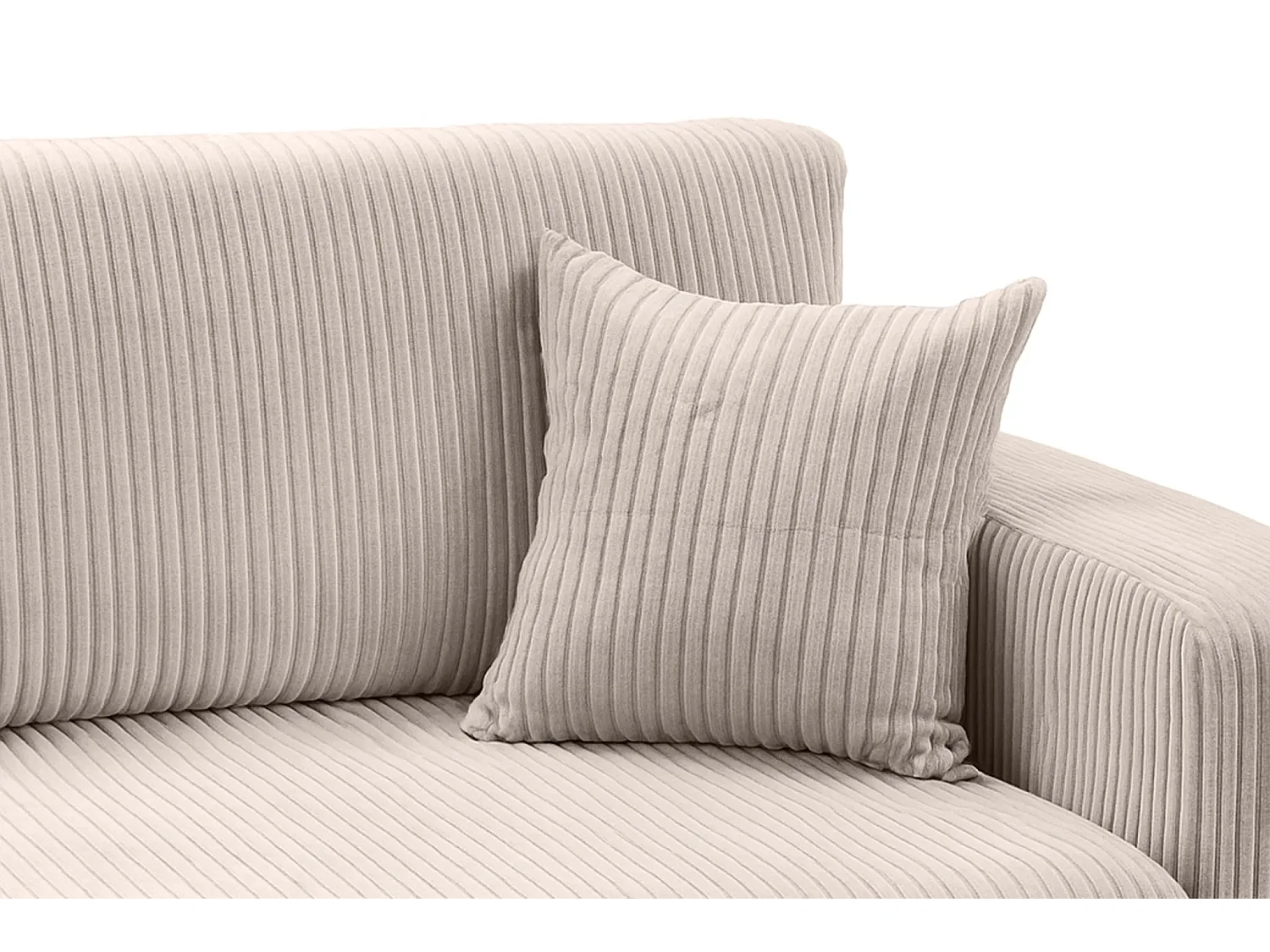 Canapé d’angle XL réversible et convertible BOSS – Velours côtelé beige avec coffre de rangement