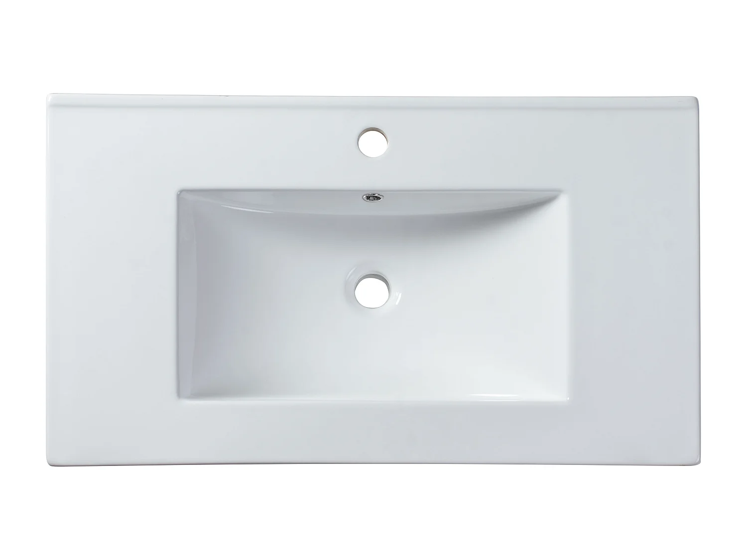 Meuble sous vasque suspendu avec vasque à encastrer - Gris - 80 cm - FELNA