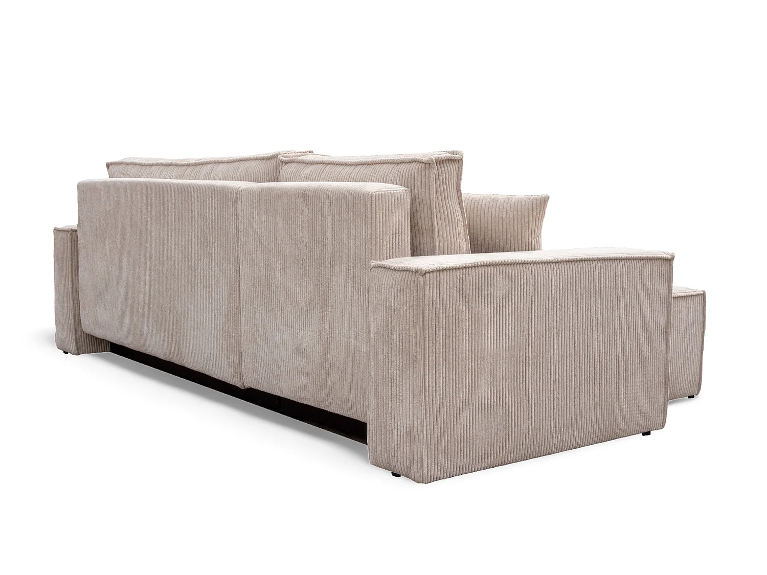 Canapé d'angle convertible 3 places avec coffre en velours beige