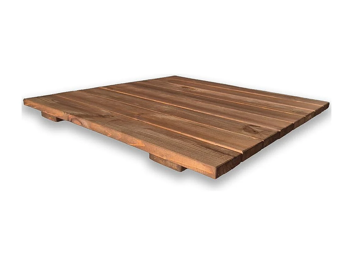 Pedana Doccia Antiscivolo 70x70 cm in Legno di Pino, Marrone Teak
