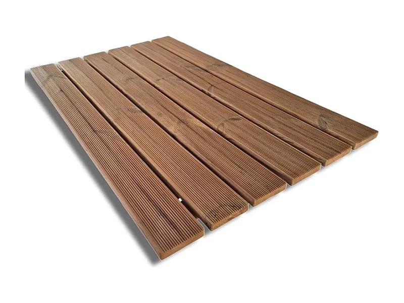 Pedana doccia antiscivolo in legno THERMO WOOD, 118x78 cm
