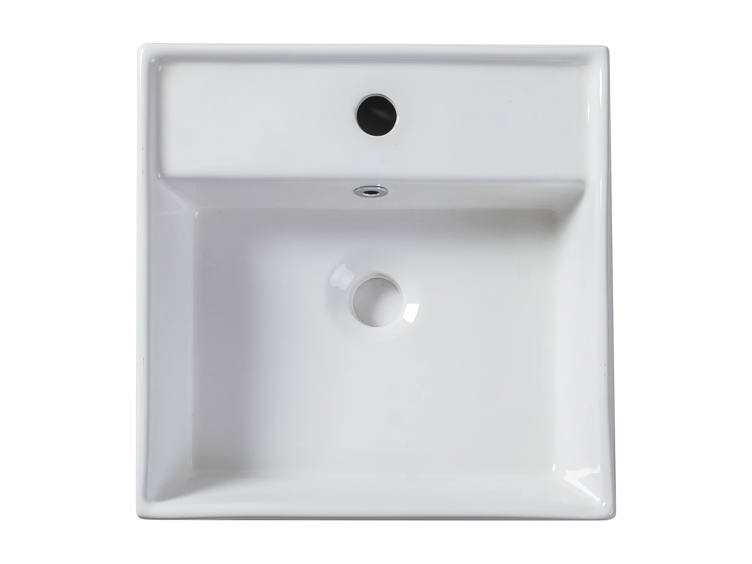 Hängender Badschrank mit Aufsatzwaschbecken quadratisch, Armatur und Spiegel - Beige - 80 cm - DORIONI