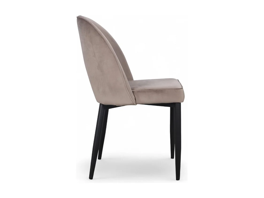 4er-Set Veloursstühle Beige 60er-Stil – Modell Molly