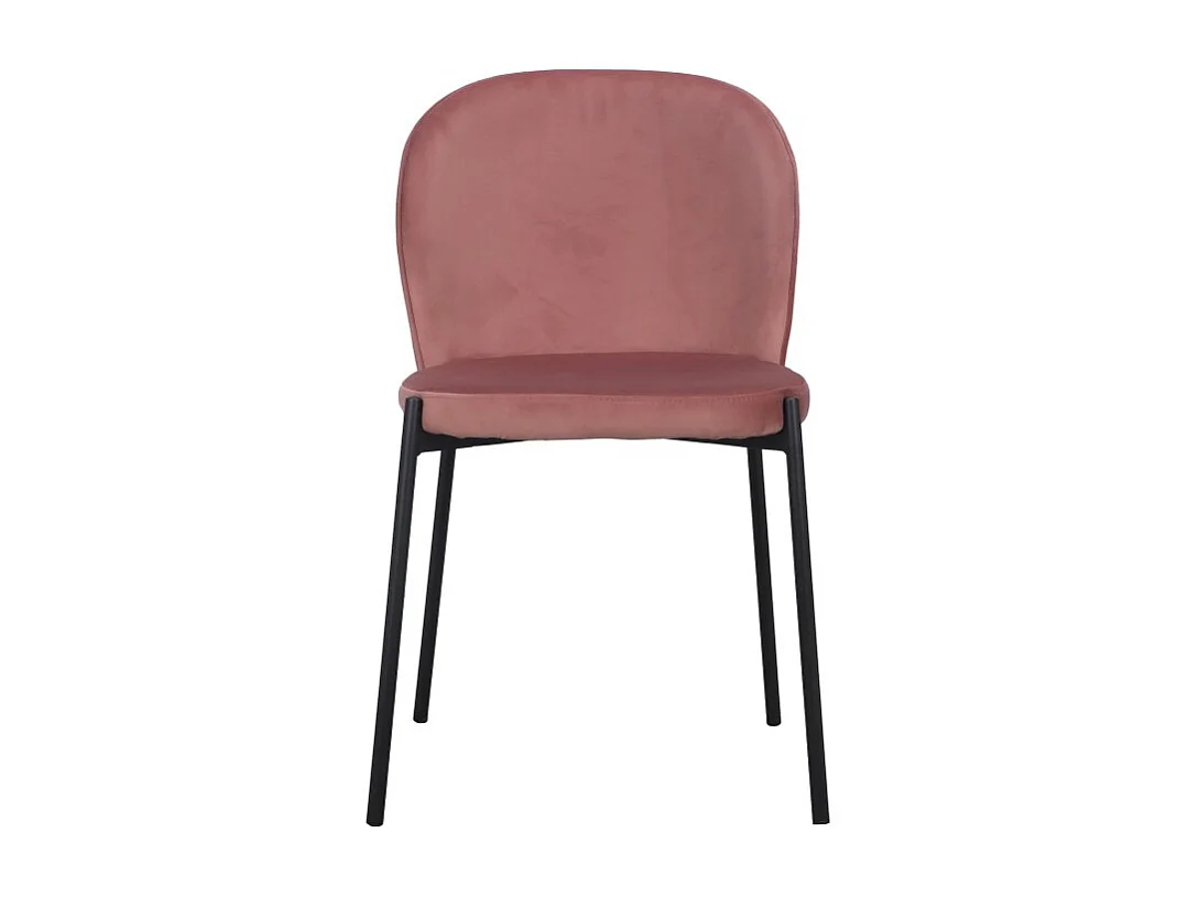 4er-Set Veloursstühle Rosa mit schwarzen Metallbeinen – Kollektion Newcastle