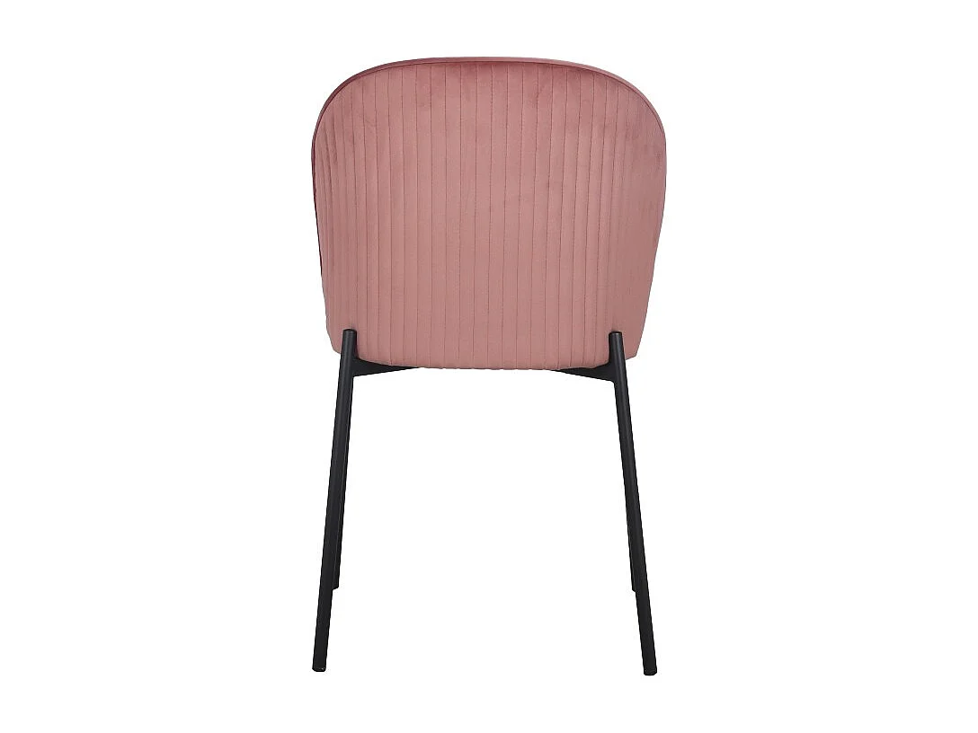 4er-Set Veloursstühle Rosa mit schwarzen Metallbeinen – Kollektion Newcastle