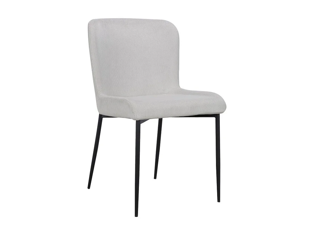 2er-Set Cord-Veloursstühle Beige/Elfenbein – Kollektion Georgia