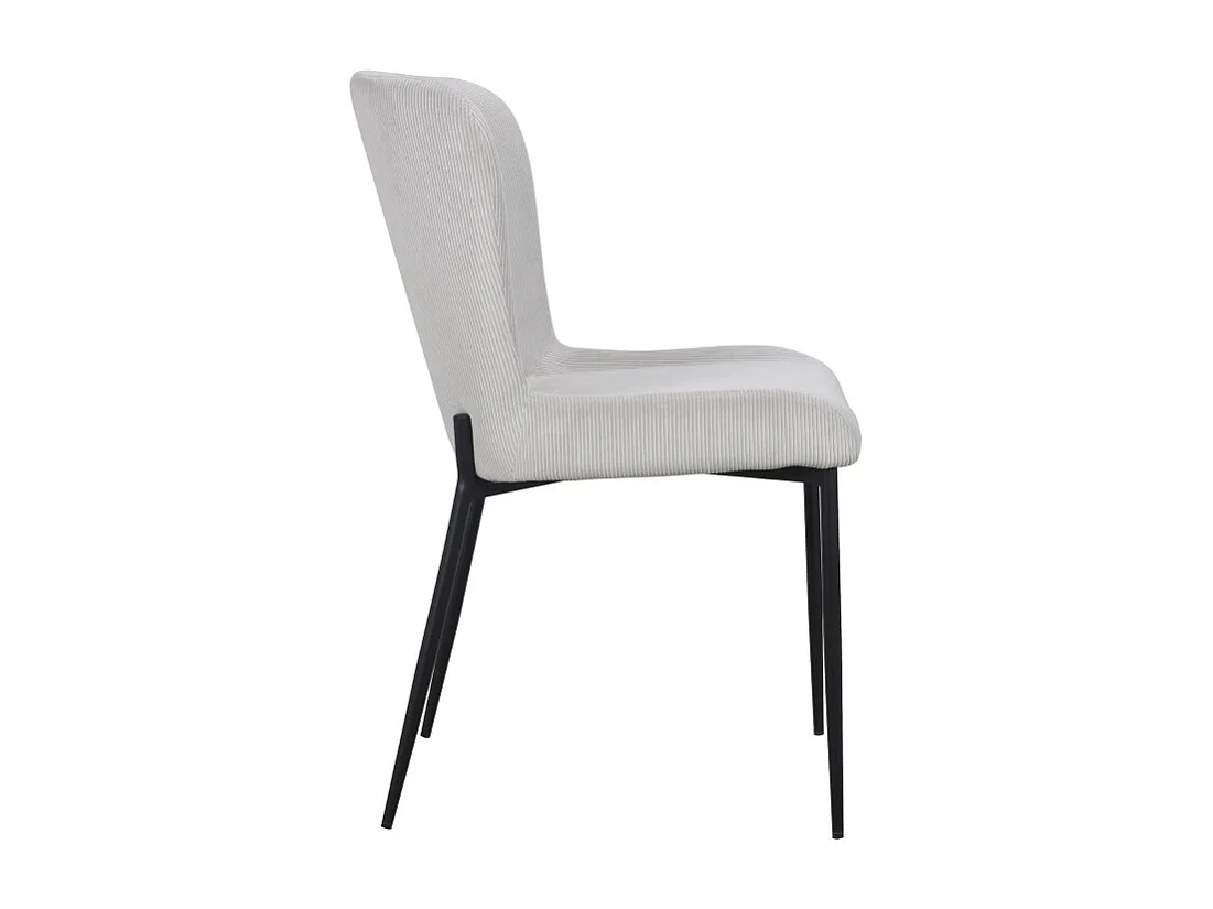 2er-Set Cord-Veloursstühle Beige/Elfenbein – Kollektion Georgia