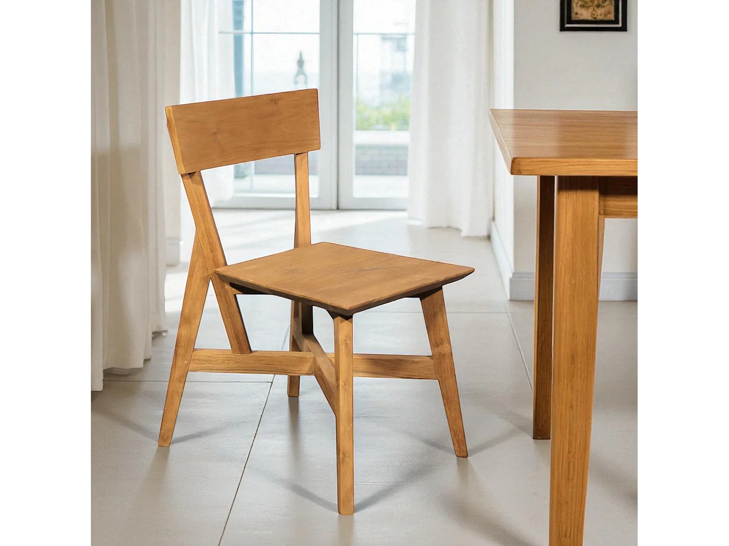 2er-Set Stühle aus recyceltem massivem Teakholz – Modell Sumba