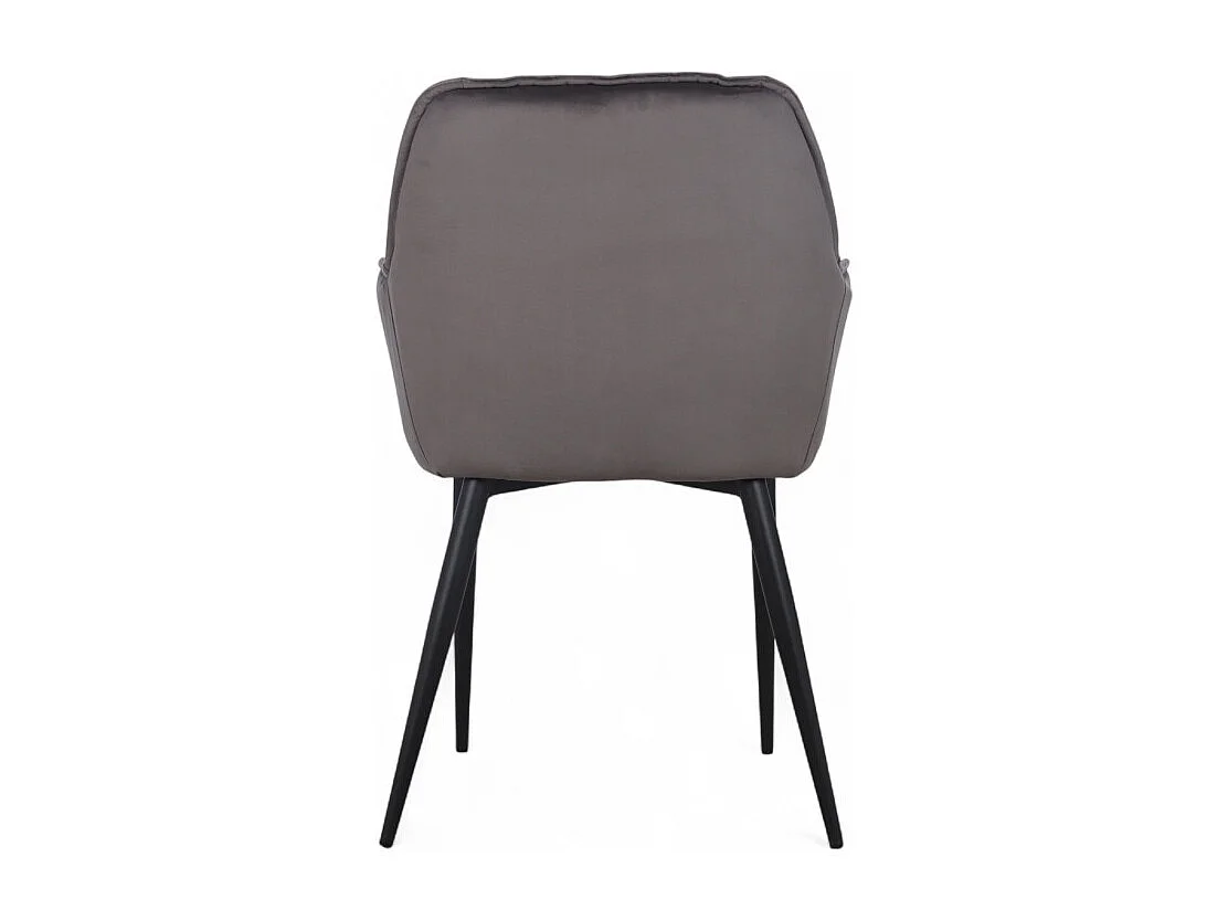 2er-Set gepolsterter Veloursstühle Grau mit Armlehnen – Modell Mildred