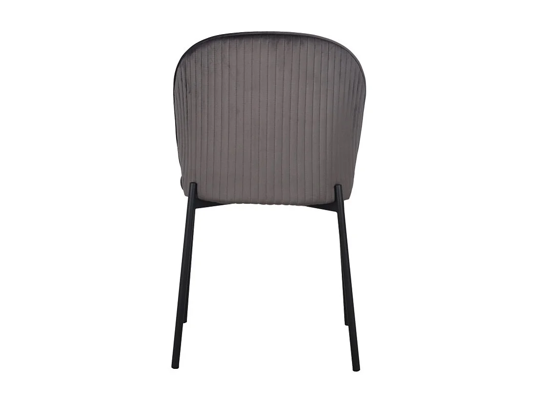 4er-Set Veloursstühle Grau mit schwarzen Metallbeinen – Kollektion Newcastle