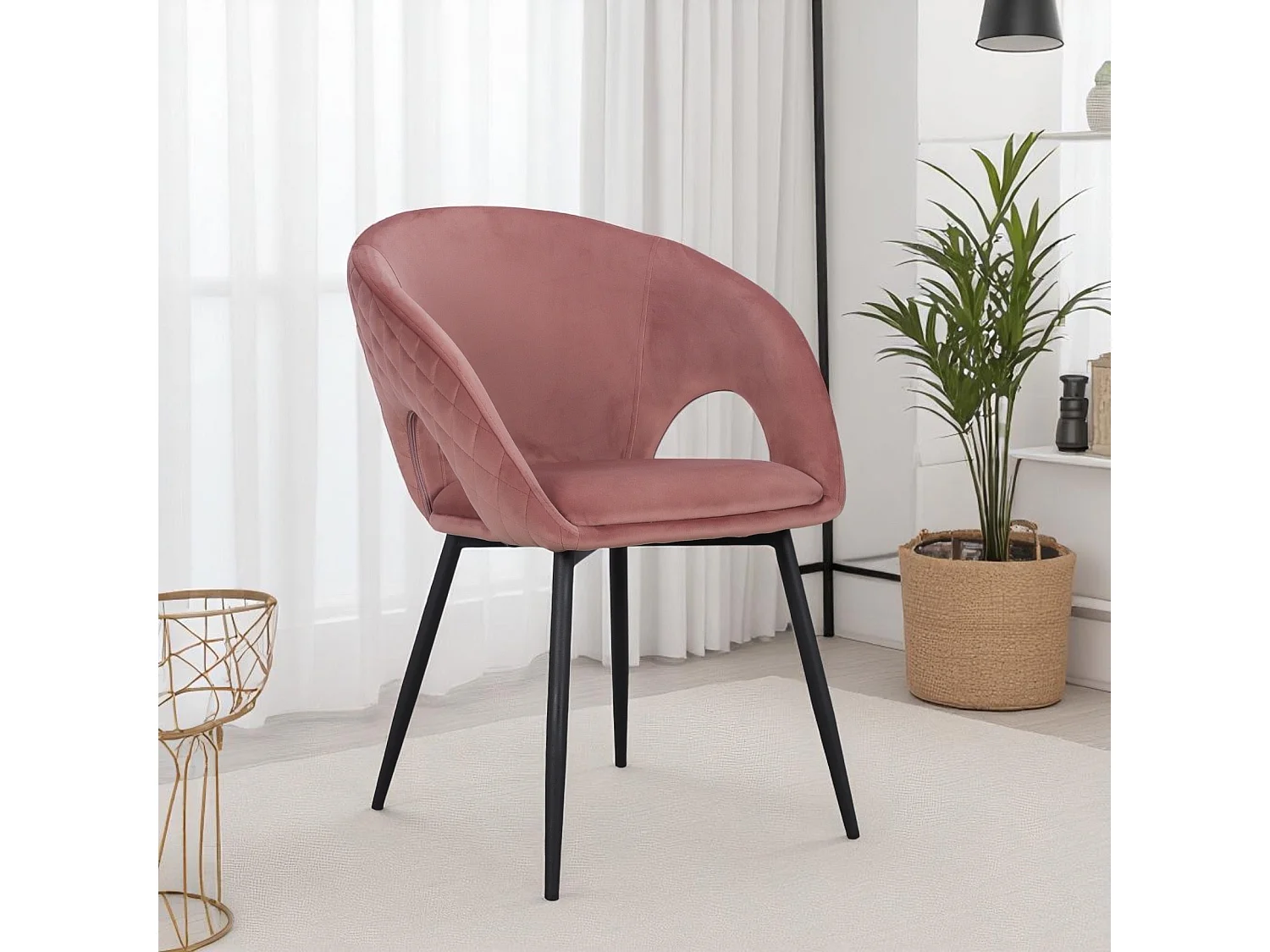 4er-Set Veloursstuhl Rosa Sessel-Look – Kollektion Suzy