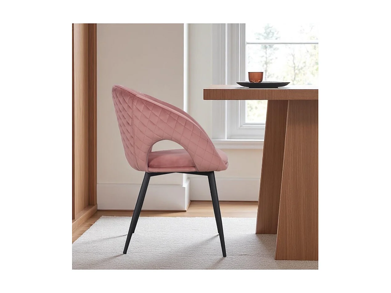 4er-Set Veloursstuhl Rosa Sessel-Look – Kollektion Suzy