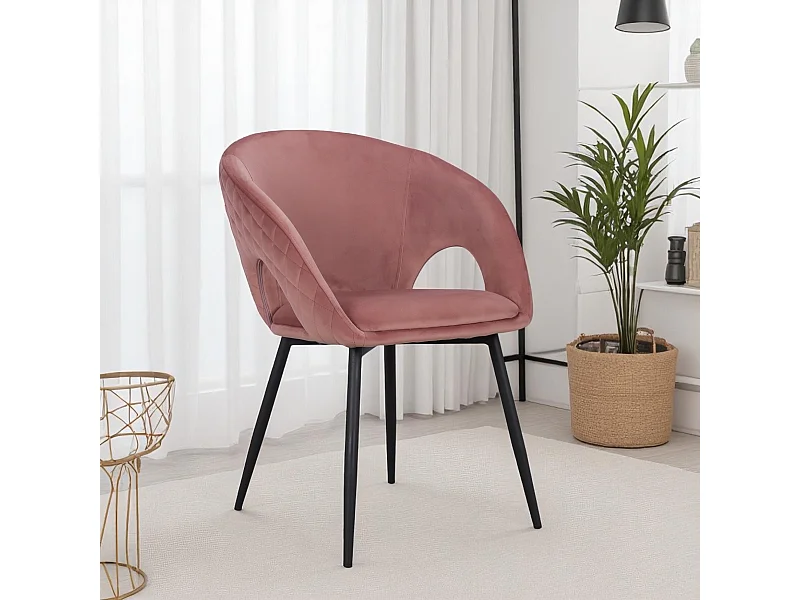 4er-Set Veloursstuhl Rosa Sessel-Look – Kollektion Suzy