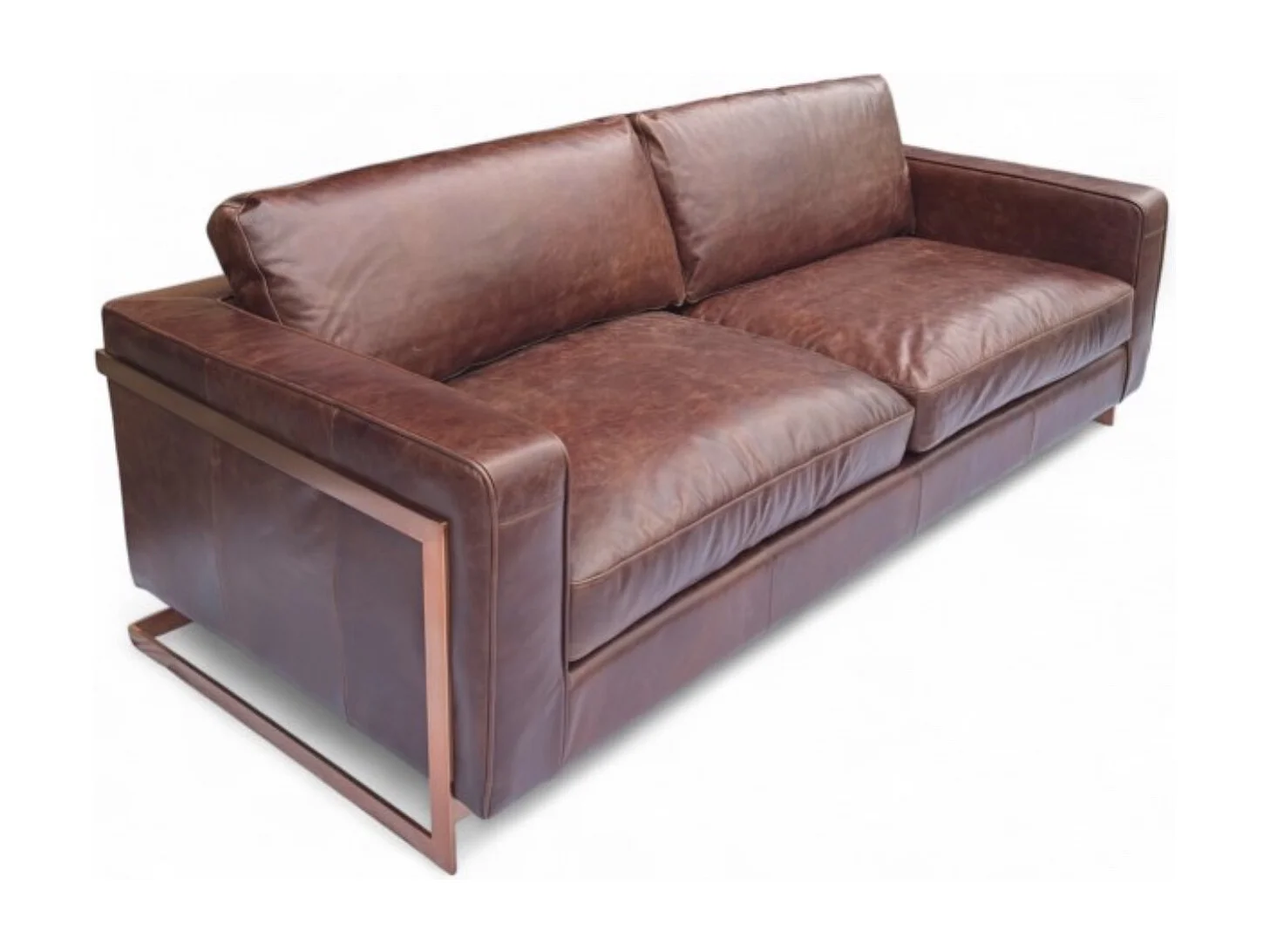 Design-Ledersofa Braun – Modell Scott