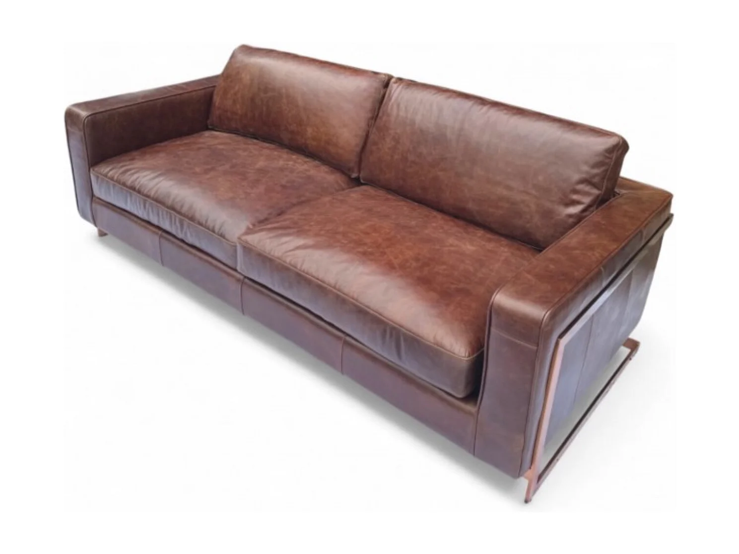 Design-Ledersofa Braun – Modell Scott