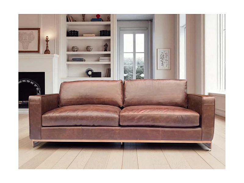 Design-Ledersofa Braun – Modell Scott
