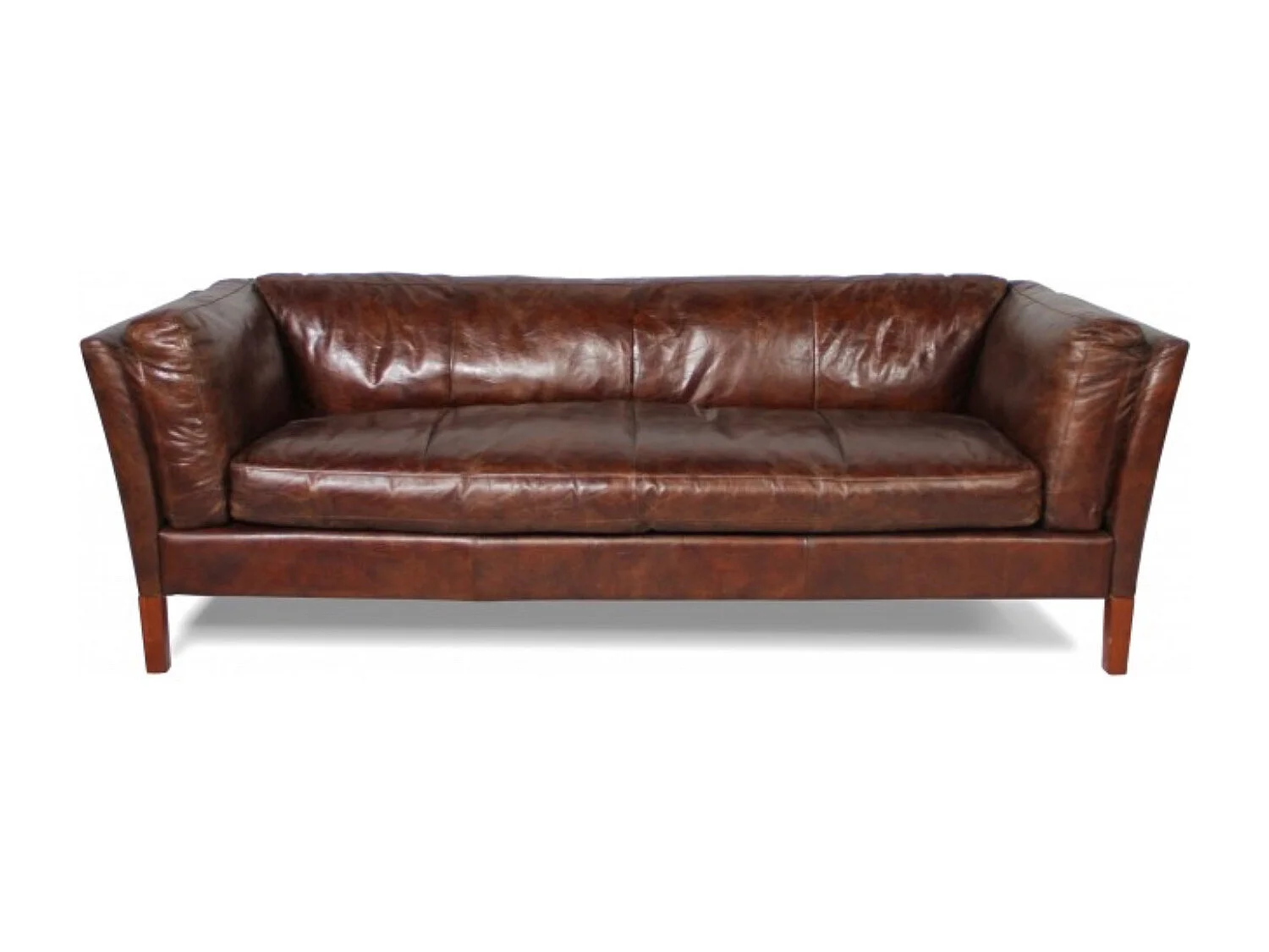 Canapé cuir vintage marron 3 places – modèle Clive