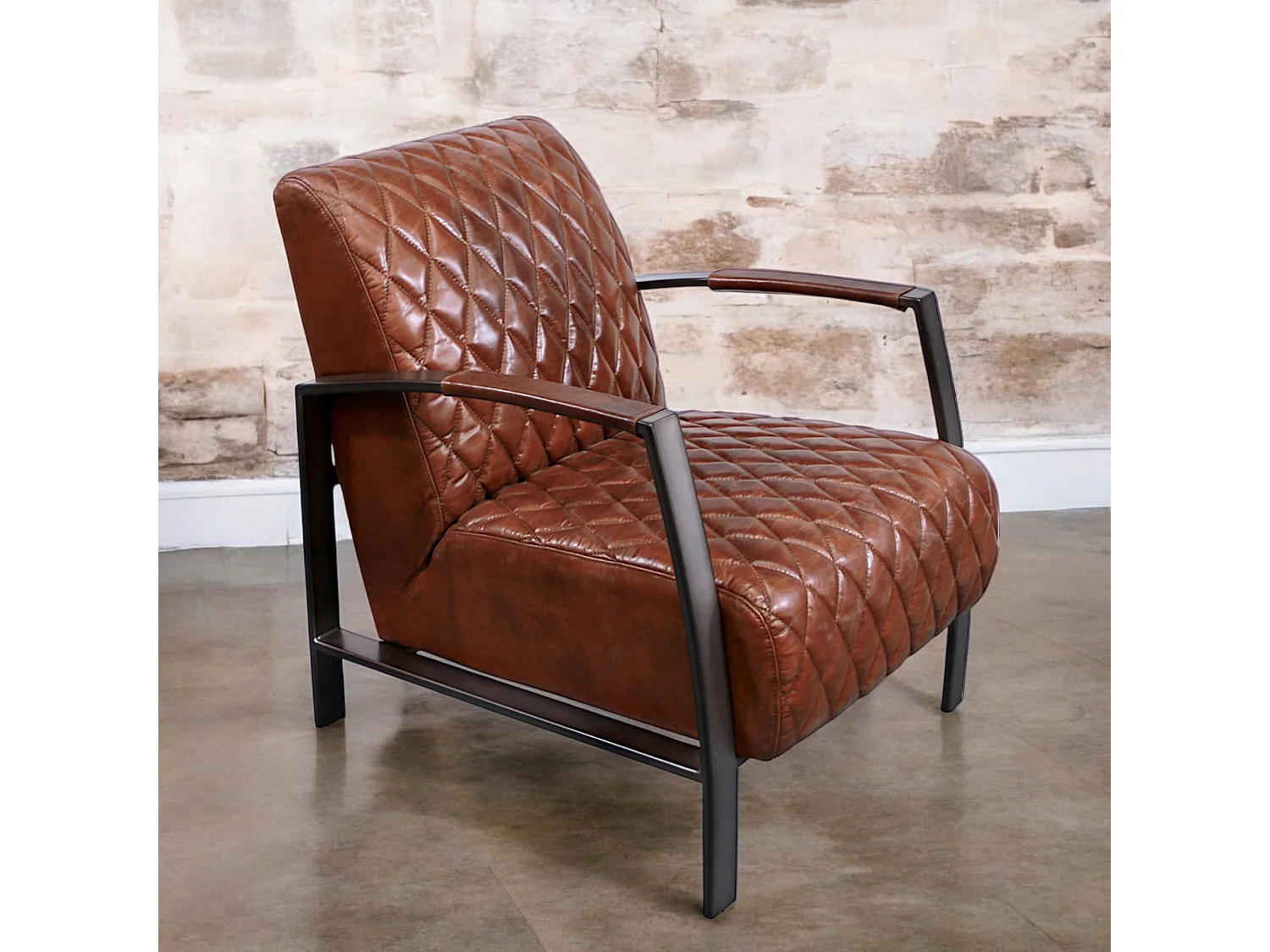 Poltrona pelle marrone vintage metallo – modello Sullivan