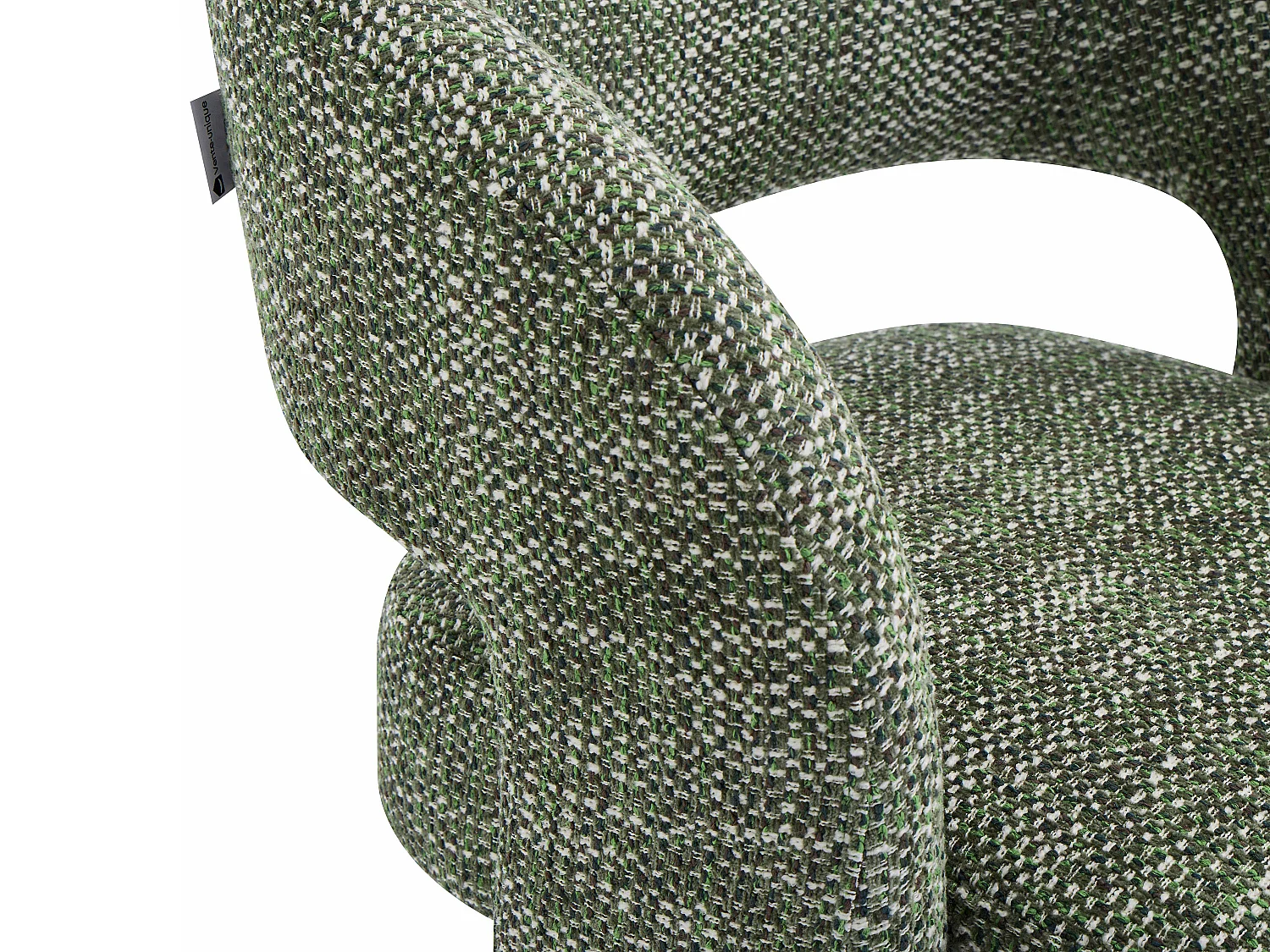 Fauteuil pivotant en tissu texturé vert NAROLIA de Maison Céphy