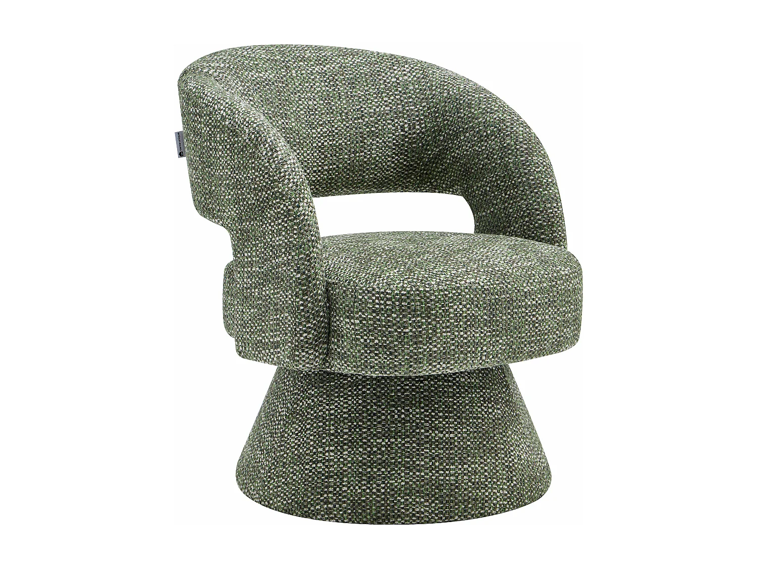 Fauteuil pivotant en tissu texturé vert NAROLIA de Maison Céphy