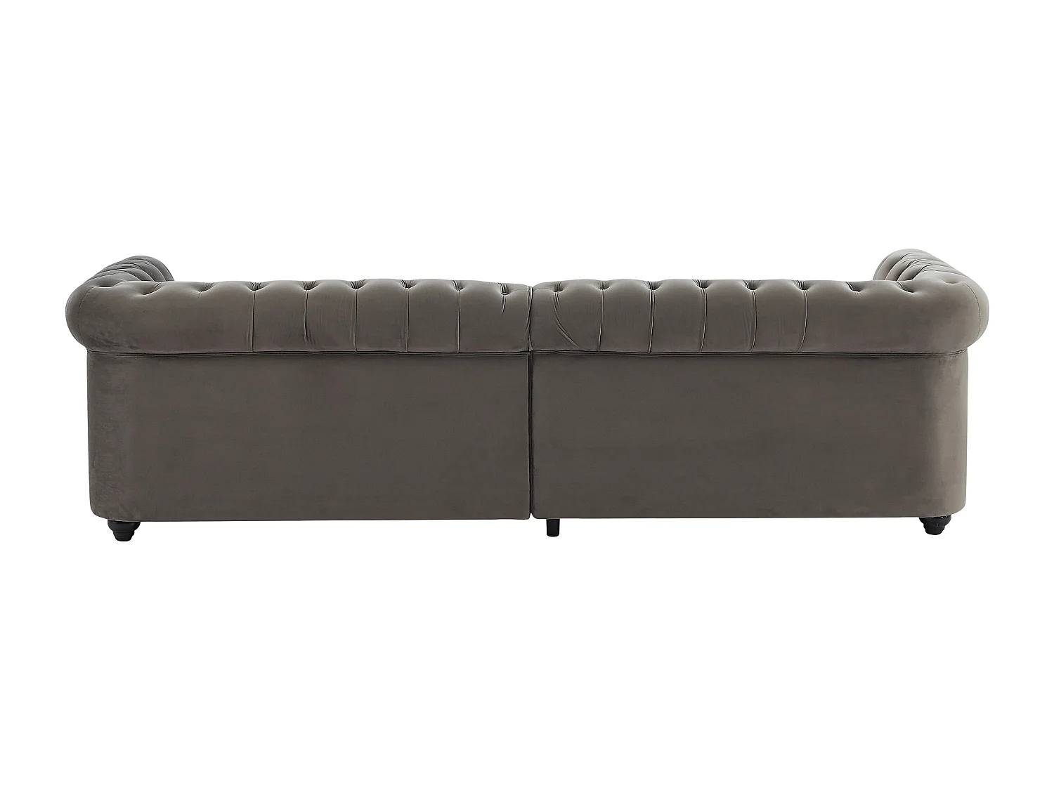 Canapé 4 places en velours gris anthracite CHESTERFIELD