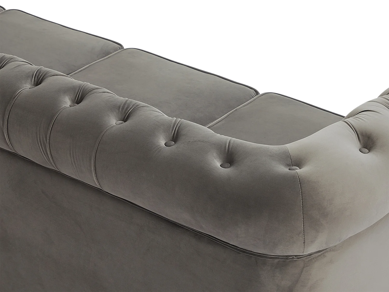 Sofá de 4 plazas en terciopelo gris antracita CHESTERFIELD