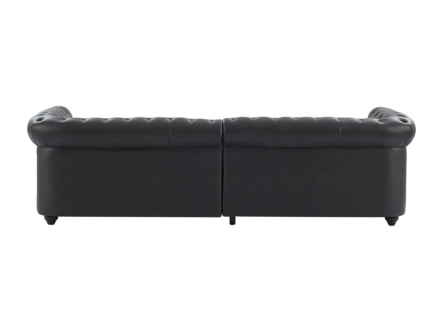 Canapé 4 places en simili noir CHESTERFIELD