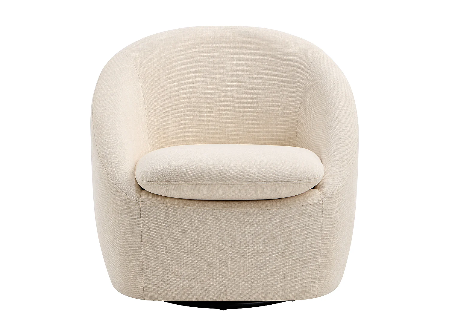 Fauteuil pivotant en tissu texturé beige NETALIO