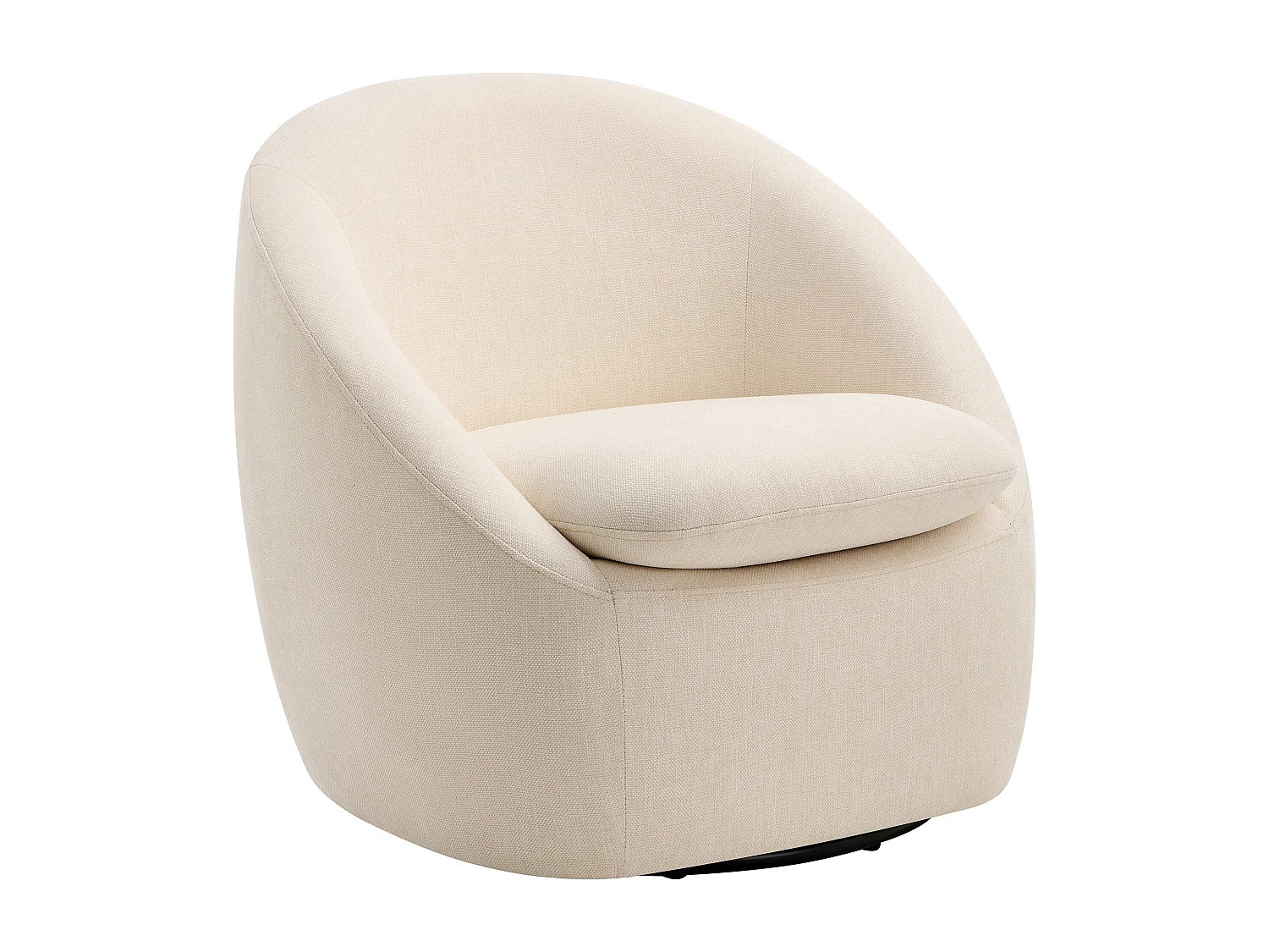 Fauteuil pivotant en tissu texturé beige NETALIO