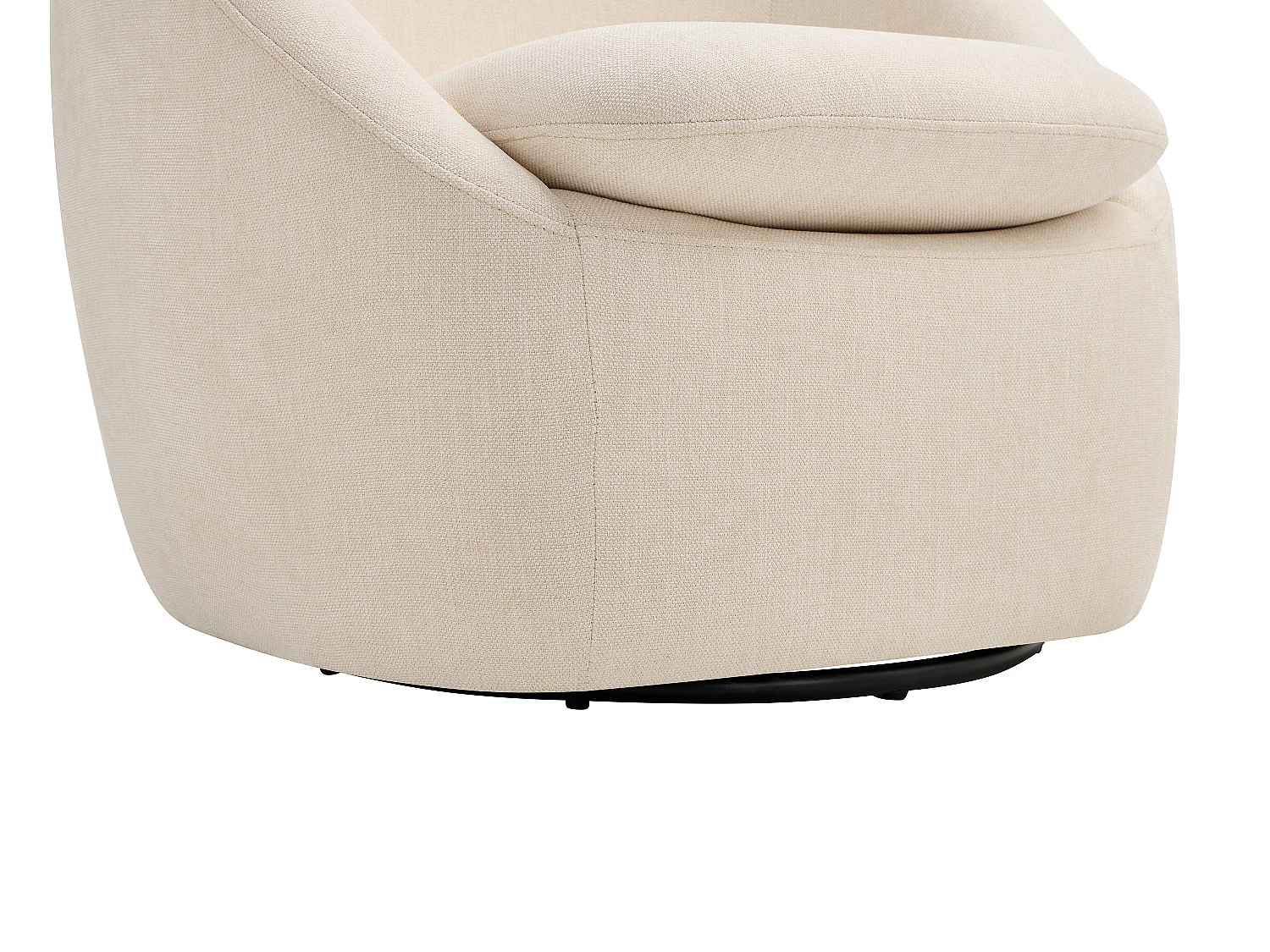 Fauteuil pivotant en tissu texturé beige NETALIO