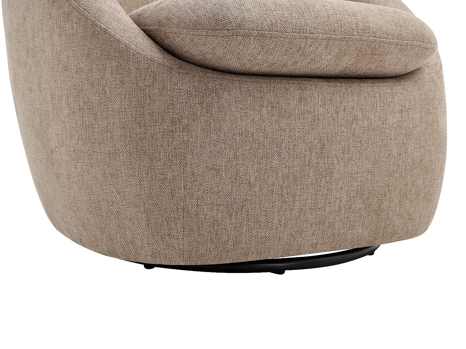 Fauteuil pivotant en tissu texturé taupe NETALIO