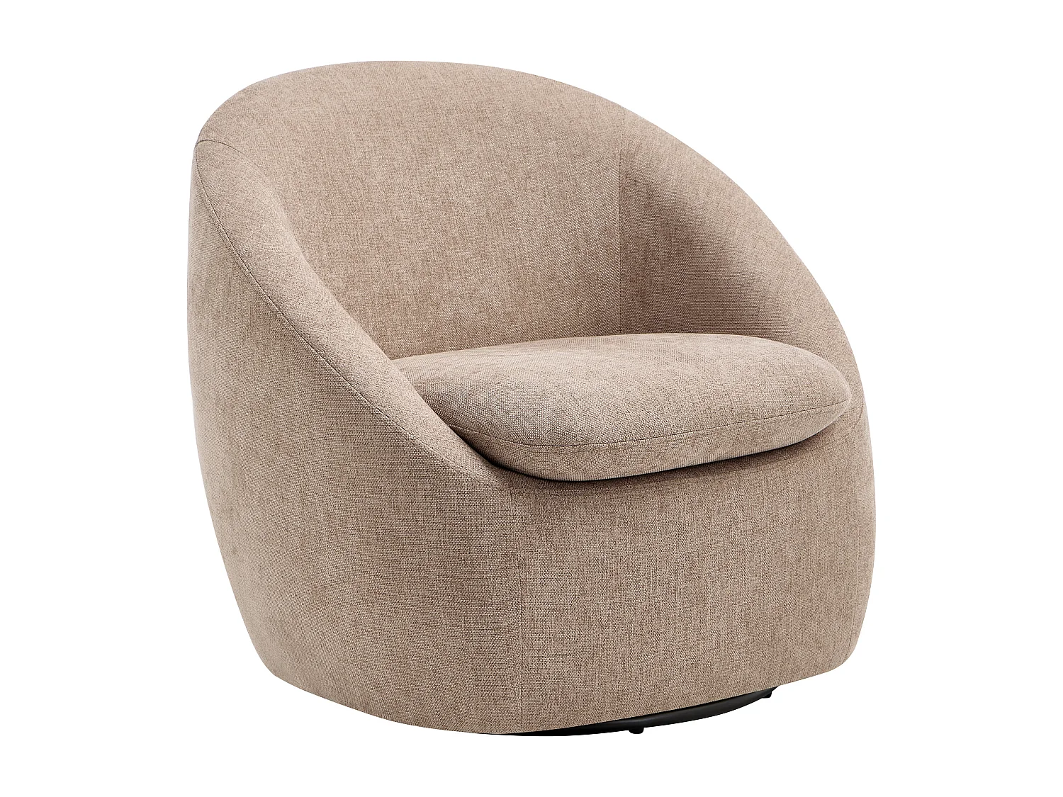 Fauteuil pivotant en tissu texturé taupe NETALIO