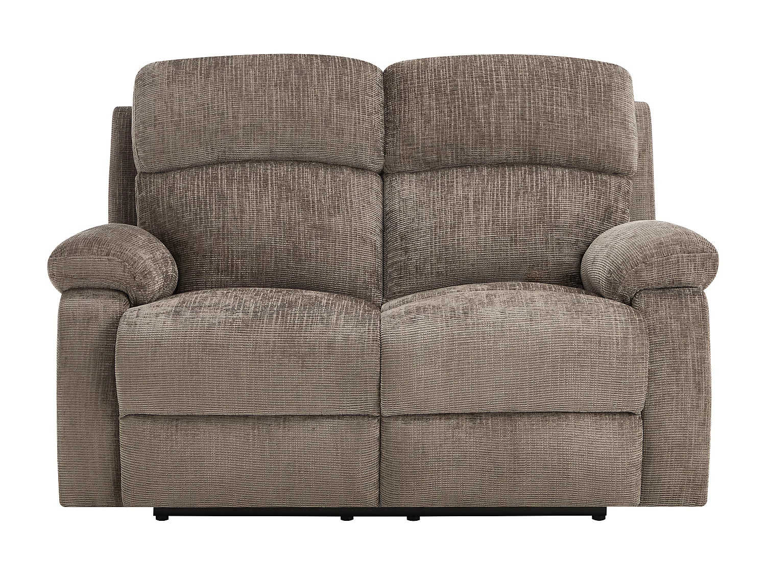 Canapé 2 places relax électrique massant en tissu chenille taupe KOCENI