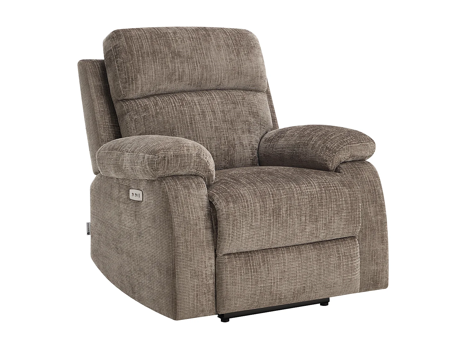 Fauteuil relax électrique massant en tissu chenille taupe KOCENI