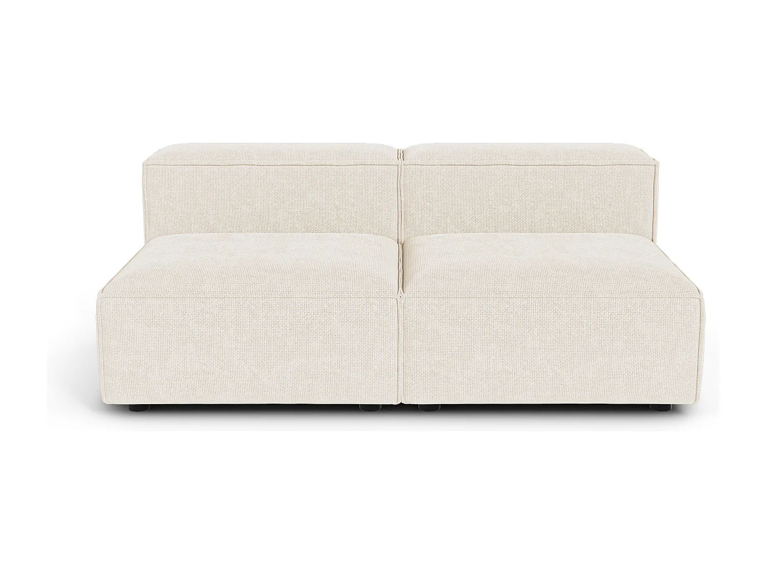 Canapé modulable 3 places velours chenillé crème CUBI