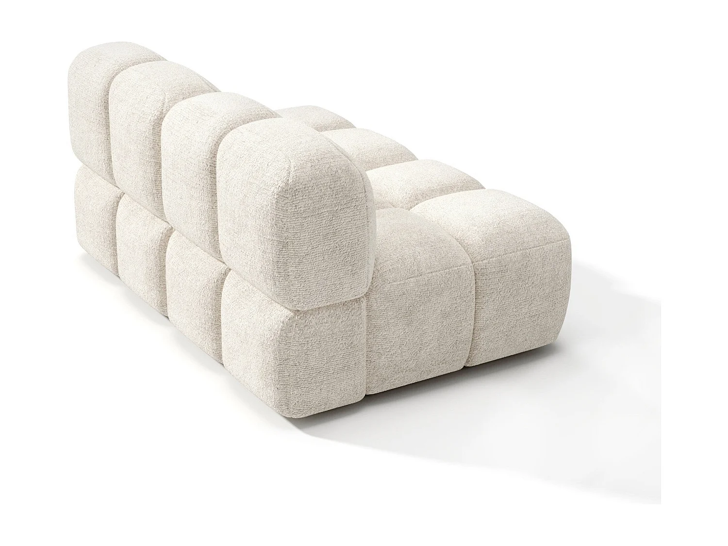 Canapé modulable 3 places velours texturé crème NUBI