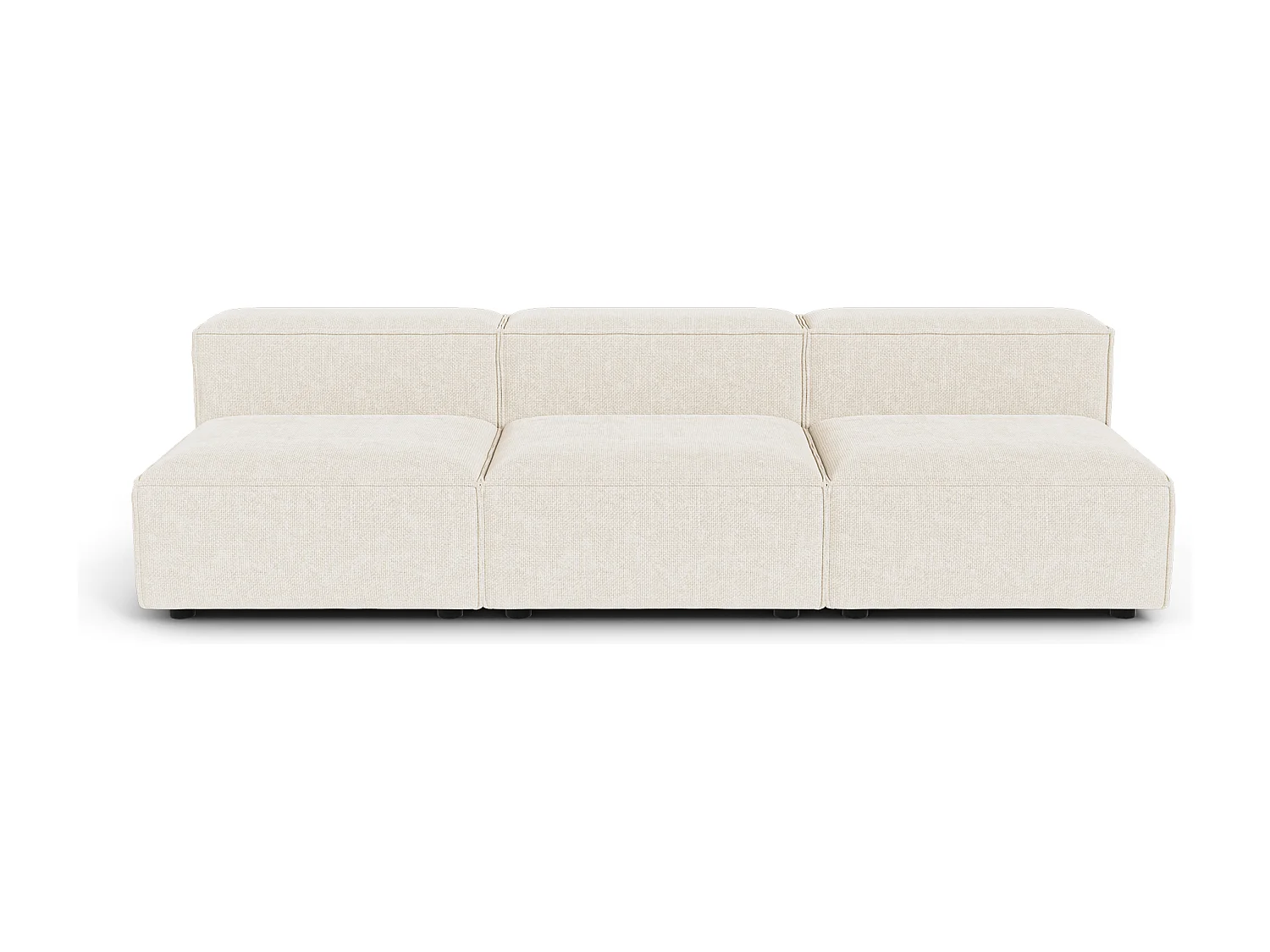 Canapé modulable 5 places CUBI en velours chenillé