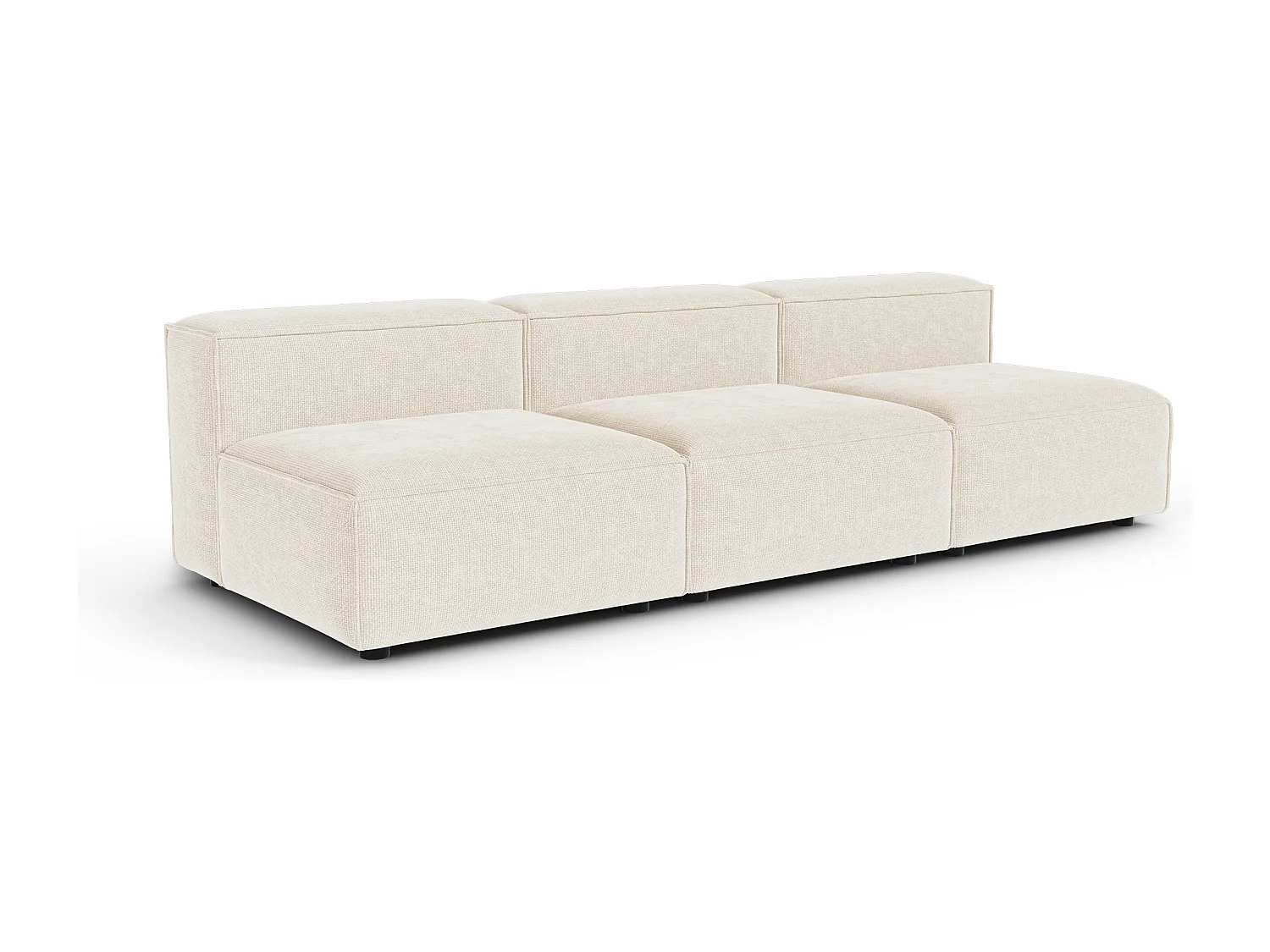 Canapé modulable 5 places CUBI en velours chenillé