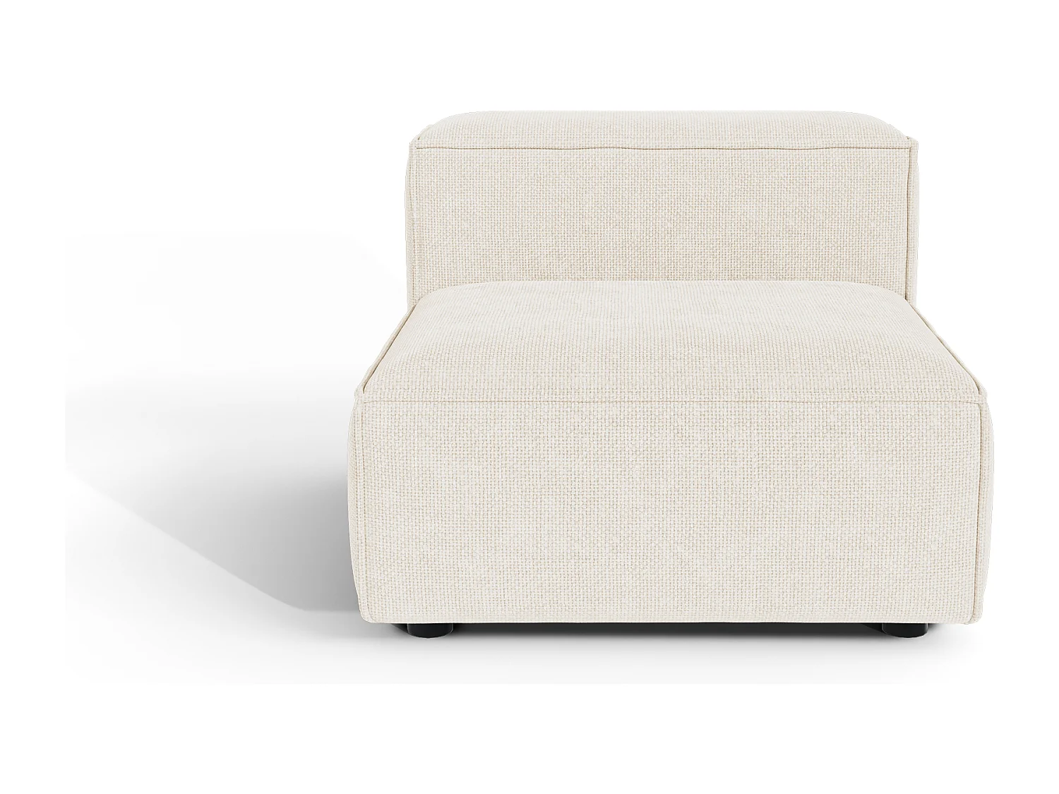 Fauteuil CUBI en velours chenillé crème 90x105cm