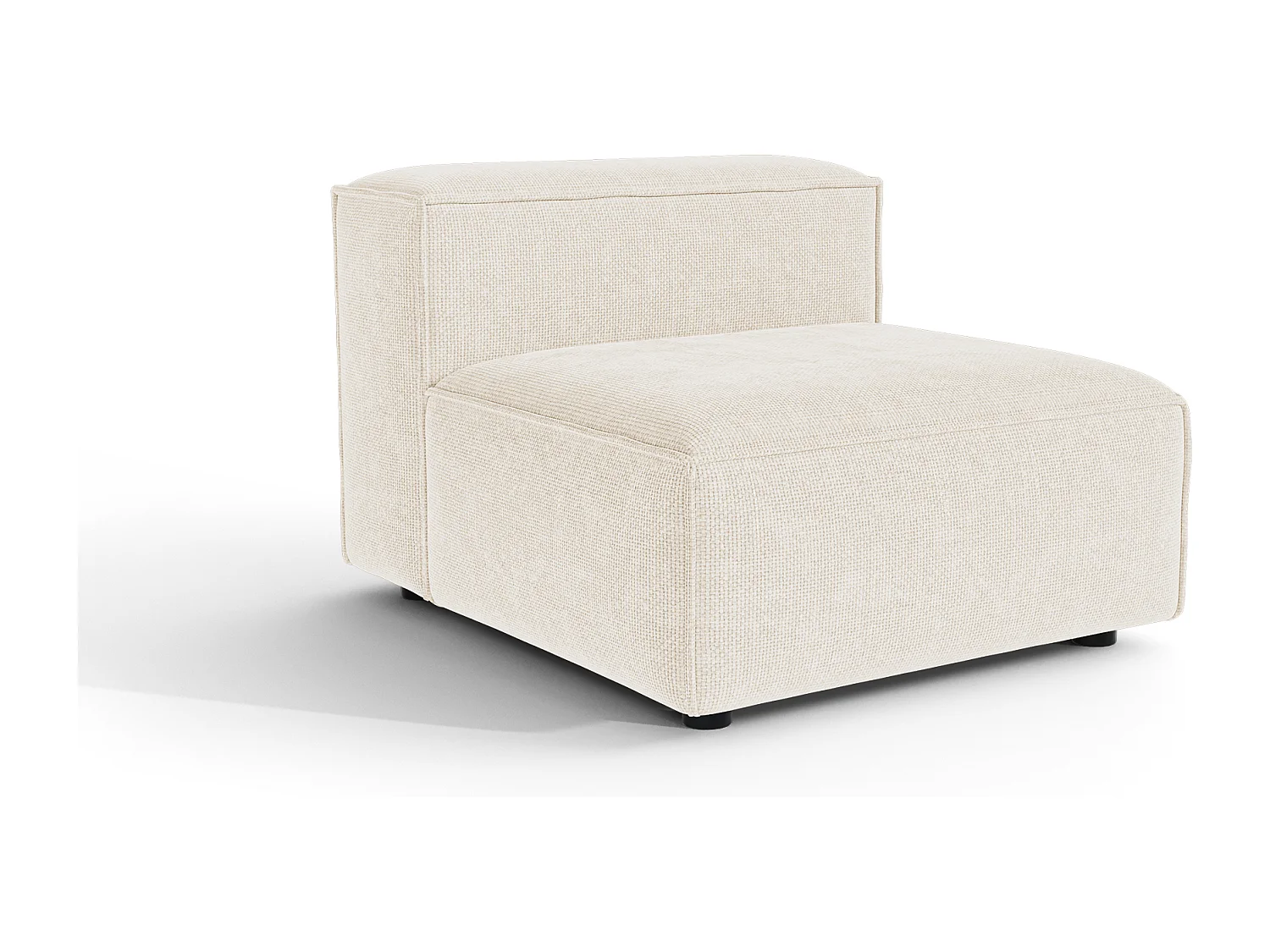 Fauteuil CUBI en velours chenillé crème 90x105cm
