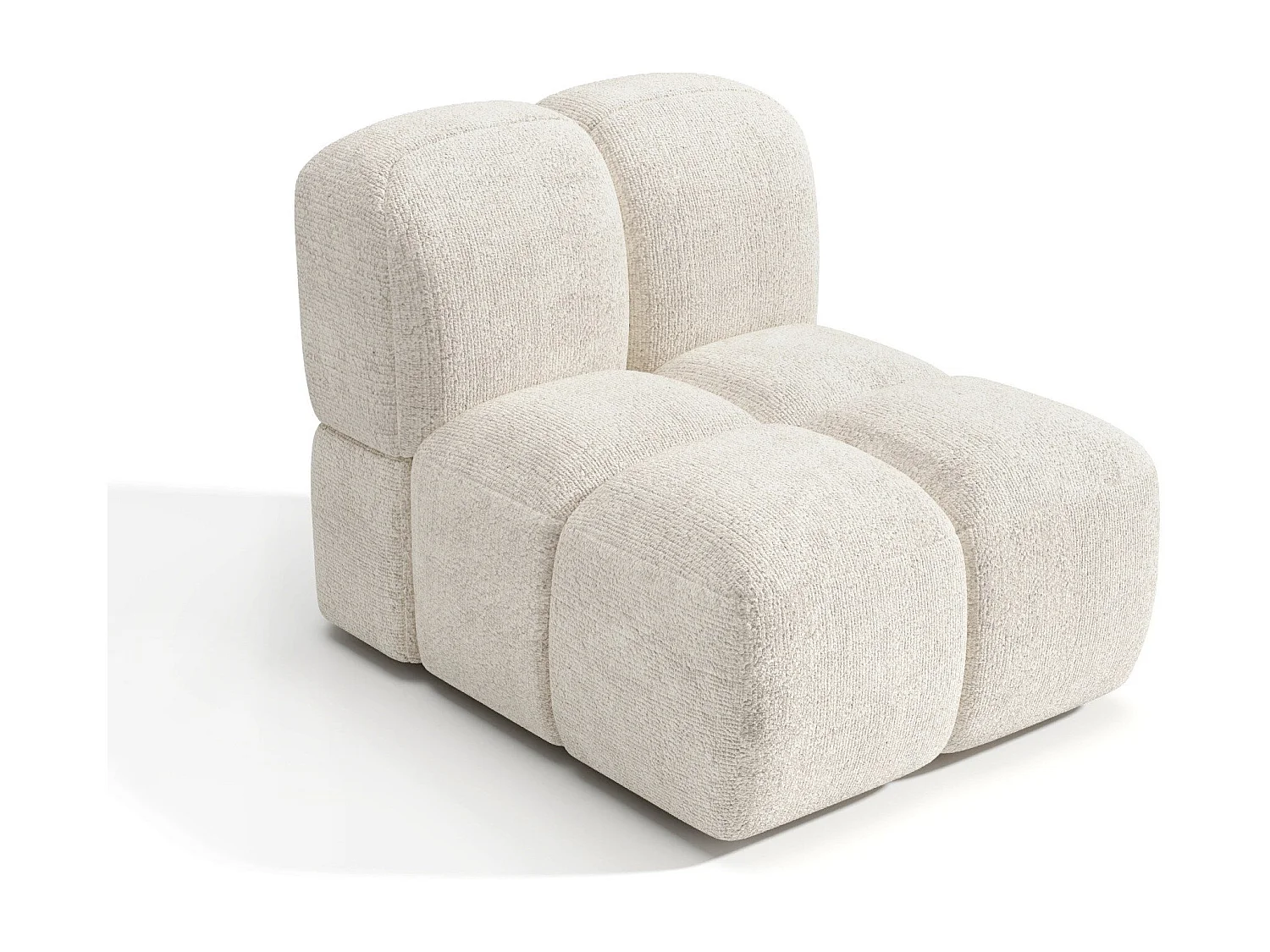 Fauteuil velours texturé crème NUBI
