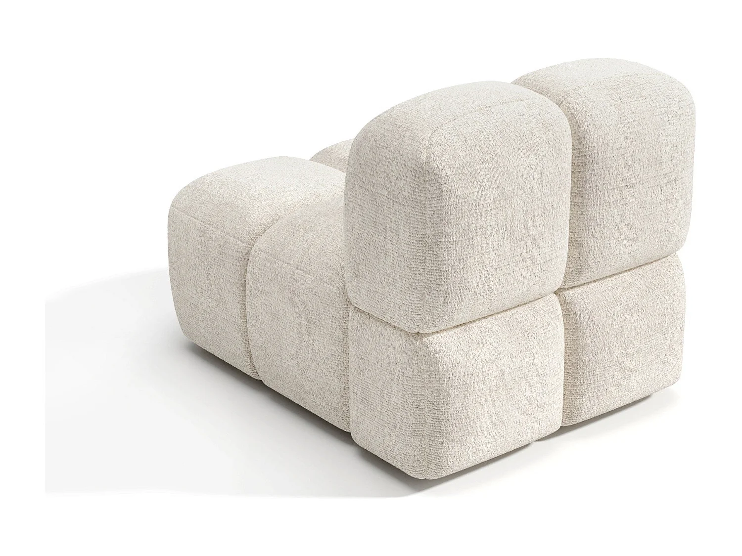 Fauteuil velours texturé crème NUBI