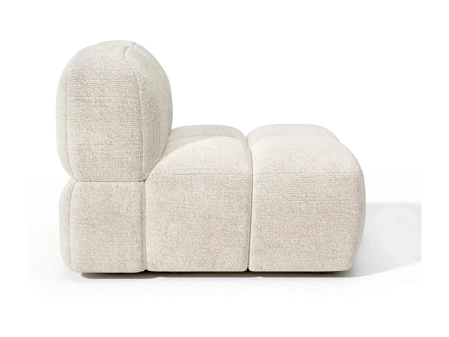 Fauteuil velours texturé crème NUBI